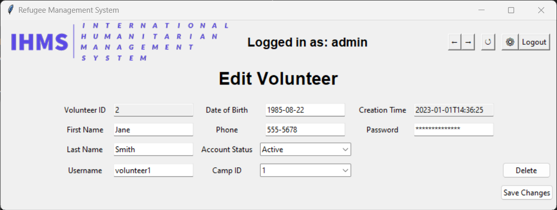 Edit Volunteer Profile